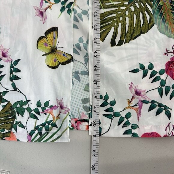 Neharsha Sleeveless Midi Dress Size M Butterfly Floral Tropical Slit Beach - Picture 3 of 13